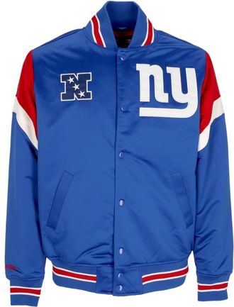 Mitchell & Ness NFL Heavyweight Bomberjack New York Giants - Heren - Bomber jackets - Blauw - S - Polyester - Jassen