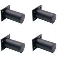 OEM 4 Patas Ajustables Para Muebles, Negro Mate, Aleaci&oacute;n De Aluminio, 38x80 Mm, Patas Para Soporte De Tv, Mesa De Centro, Armario, Patas De Soporte Para 