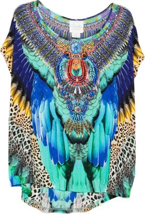 Camilla Top con stampa grafica - Blu