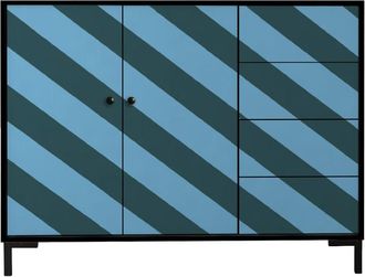 Really Nice Things Aparador bajo 2 puertas 4 cajones mdf estampado