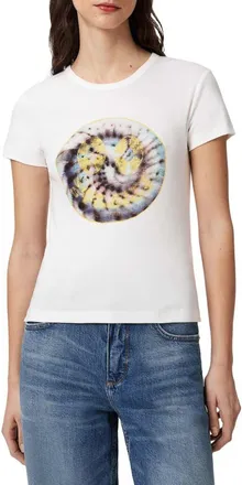 AllSaints Spun Out Stevie Graphic Cotton Top in Chalk White at Nordstrom, Size X-Small