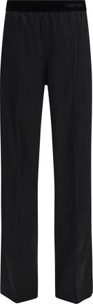Tom Ford Stretch Silk Satin PJ Pants - Dames - Wijde Broeken - Zwart - M - Satijn - Broeken