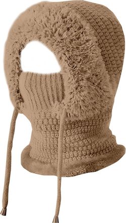 Generic 3 in 1 Beanie Hat for Women, Warm All in One Hat and Scarf Thermal Winter Hats Windproof Balaclava for Skiing Hiking Outdoor Activities