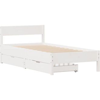 vidaXL Vidaxl - Estructura Cama Sin Colch&oacute;n Madera Maciza Pino Blanca 100x200cm
