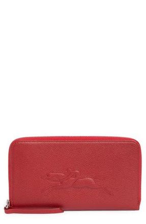 Longchamp Zip Around Leather Wallet in Vermillion at Nordstrom Rack