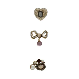 Dansk Copenhagen Accessoires, Dames, Grijs, ONE Size, Tracey 3in 1 Broche Set