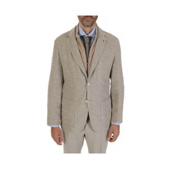 HUGO BOSS Heren, Jassen, Beige, Maat: 2XL Leer