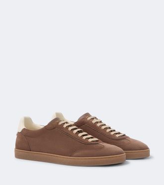 Brunello Cucinelli Zapatillas de ante con piel