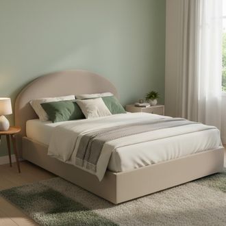 Dmora Dmora - Cama Matrimonial Dbohine, Cama Contenedor Con Tapizado En Ecopiel, 100% Made In Italy, Apertura Frontal, Adecuado Para Colch&oacute;n 160x190 Cm, T&oacute;r