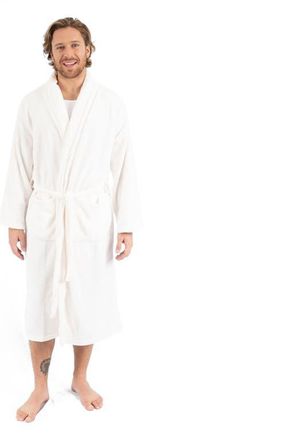 Leveret Mens Fleece Robe in Off White at Nordstrom, Size X-Large