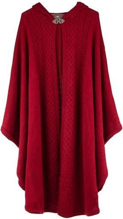Patricia Nash Cable Knit Hooded Cape in Maroon at Nordstrom Rack