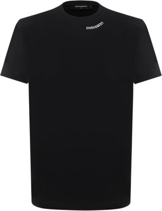 Dsquared2 Mens Cool Fit Logo Around Collar Black T-shirt Cotton - Size Large