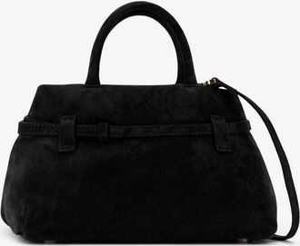 Manu Atelier Womens Crossbody Bag Le Cambon 25 Suede Black Handbags Hand