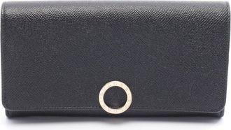 Bulgari Black Leather Long Wallet (Bi-Fold) (Pre-Owned)