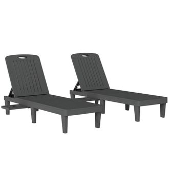 OUTSUNNY Conjunto de tumbonas 192x57x28.5 cm gris