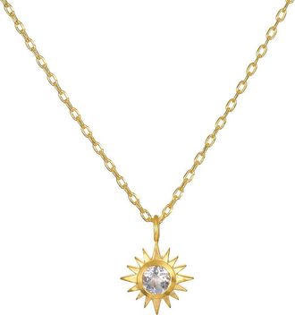 Satya Jewelry Gaining Clarity White Topaz Starburst Necklace
