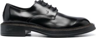 Tod's Black Leather Lace Up Shoes