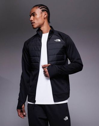 The North Face Reaxion 2.0 - Giacca ibrida in pile nero m&eacute;lange con zip