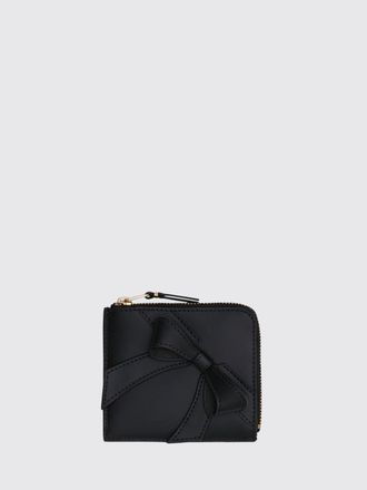 Comme Des Gar&ccedil;ons Bow Print Leather Wallet with Zip Closure