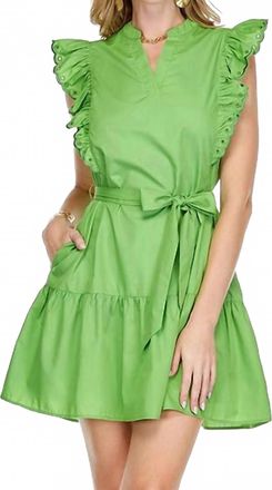 Jade Yoga Ellie Scallop Trim Dress In Moss
