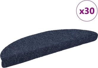 vidaXL Vidaxl - Felpudos Autoadhesivos Para Escaleras, 30 Unidades, 56 X 17 X 3 Cm, Azul, Semicirculares