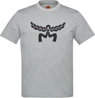 MCM Laurel Logo Print T-Shirt in Organic Cotton in Grey at Nordstrom, Size Large
