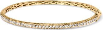 House of Brilliance 14K Gold 1.00 Cttw Half Eternity Diamond Bangle Bracelet in Yellow at Nordstrom