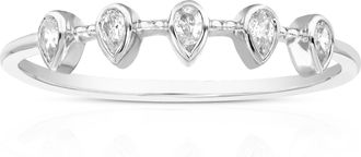 Vir Jewels 2/5 cttw Lab Grown Diamond 5 Stone Engagement Ring in Sterling Silver For Women