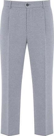 L.B.M. 1911 Melange-Effect Flannel Tailored Trousers With Pressed Crease