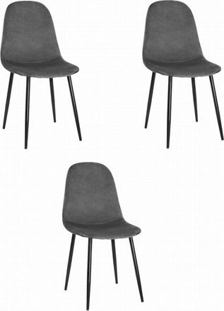 OEM Silla Como - Terciopelo Gris Oscuro X 3