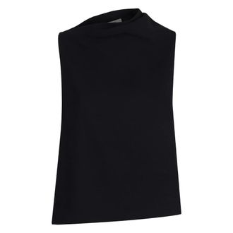 Vince Tops, Dames, Zwart, S, Polyester, Asymmetrische Gedrapeerde A-lijn Top