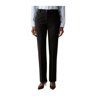 Twinset Pantalones Rectos Rayados - Trousers - Mujer - Marr&oacute;n - XL