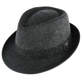 Ascentix Mens Wool Blend All Season Fedora Hat with Herringbone Band in Grey at Nordstrom, Size Xx-Large