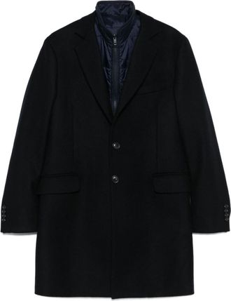 Fay Navy Blue High-neck Coat