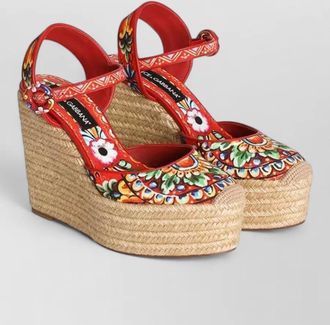 Dolce & Gabbana printed wedge espadrille sandals