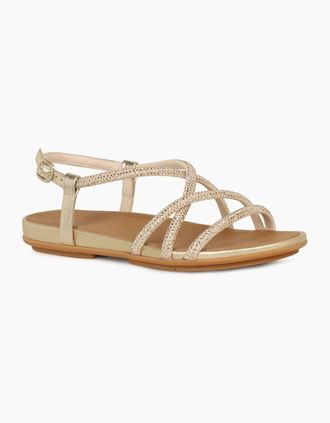 FitFlop Fitflop Womens Gracie Crystal Strappy Womens Sandals - Gold - Size: 4.5