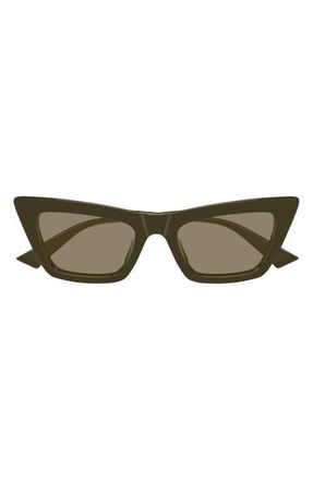 Bottega Veneta 53mm Cat Eye Sunglasses in Green at Nordstrom