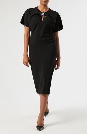 Marina Rinaldi Giro Knot Dress in Black at Nordstrom, Size 14W