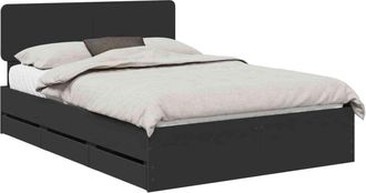 vidaXL Estructura De Cama Negro 160 X 200 Cm Madera Ingenieril Vidaxl