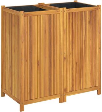 vidaXL Garden Planter with Liner 100x50x100 cm Solid Wood Acacia vidaXL