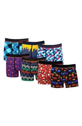 Unsimply Stitched 7-Pack Assorted Stretch Cotton Trunks in Blue Black Purple at Nordstrom Rack, Size Xx-Large