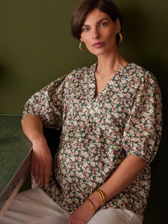 Envie de Fraise Umstandsbluse aus Voile ENVIE DE FRAISE salbeigr&uuml;n