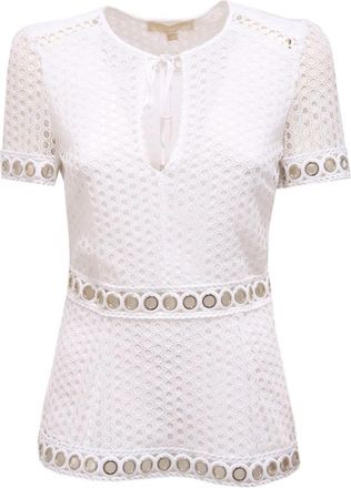 Michael Kors Witte Gebreide Trui Ms 84Lgy 8Ru - Dames - T-shirts - Wit - M - Tops