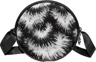 Generic Circle Crossbody Bag for Women, Tie Dye Small Sling Bag Daypack with Zipper Adjustable Shoulder Straps Casual Ladies Girls Round Purse