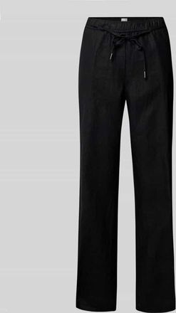 Brax Brax Straight Leg Leinenhose mit Bindeg&uuml;rtel Modell STYLE.FARINA in Black, Gr&ouml;&szlig;e 34