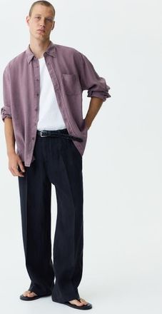 H&M Loose-fit Wide-leg Linen Pants in Black at Nordstrom, Size X-Small