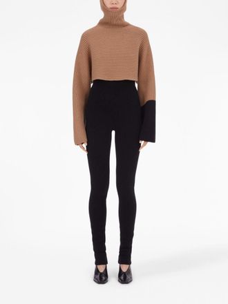 Ferragamo Wool-Cashmere Colour-Block Hoodie - Beige