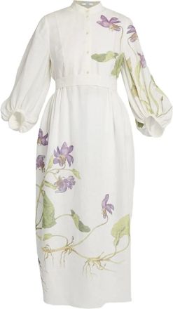 Erdem Chemisier midi a fiori - Bianco