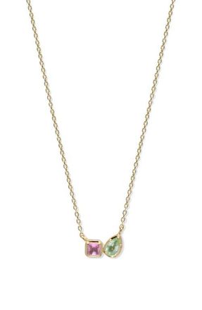 Anzie Melia Toi et Moi Pendant Necklace in Green at Nordstrom, Size 16