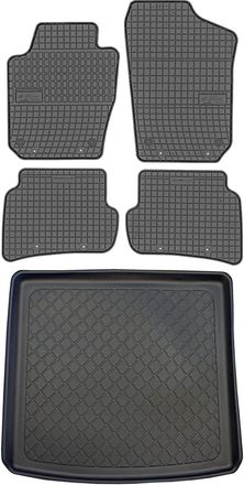 OEM Juego De Alfombrillas De Goma Para Coche Y Maletero Para Skoda Fabia Iii Kombi (desde Enero De 2015 Hasta 2021)